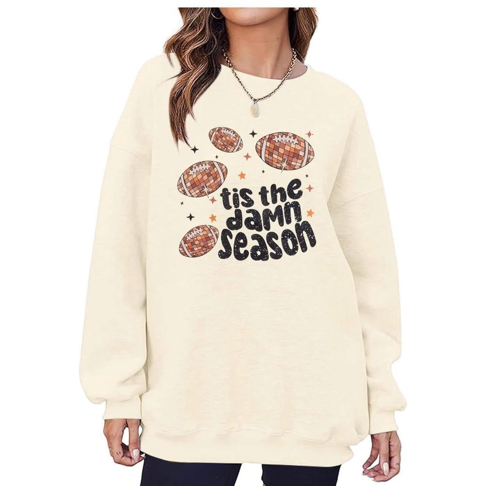 Football Mom Pullover Sweatshirt Sz‎ small tis the season Top